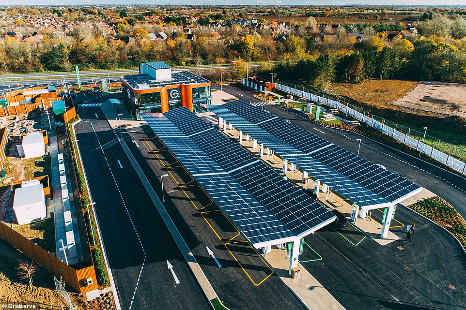 Gridserve's new all-electric forecourt, Essex